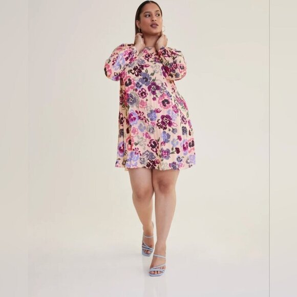 Addition  Elle Lotus Responsible, Pleat & Release Crepe Dress - Picture 1 of 8